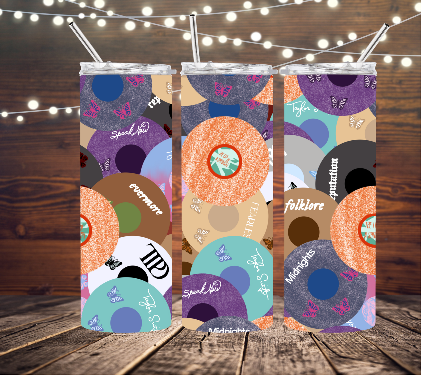 Eras Vinyl Collage 20oz Skinny Tumbler