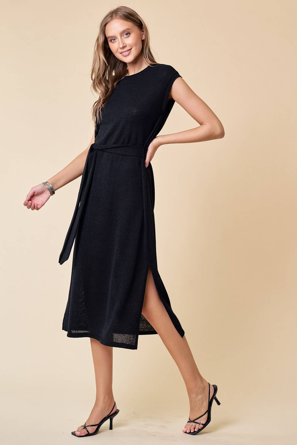 Midi Knit Dress - Black