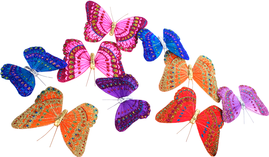 Butterfly Garland Multi Glitter