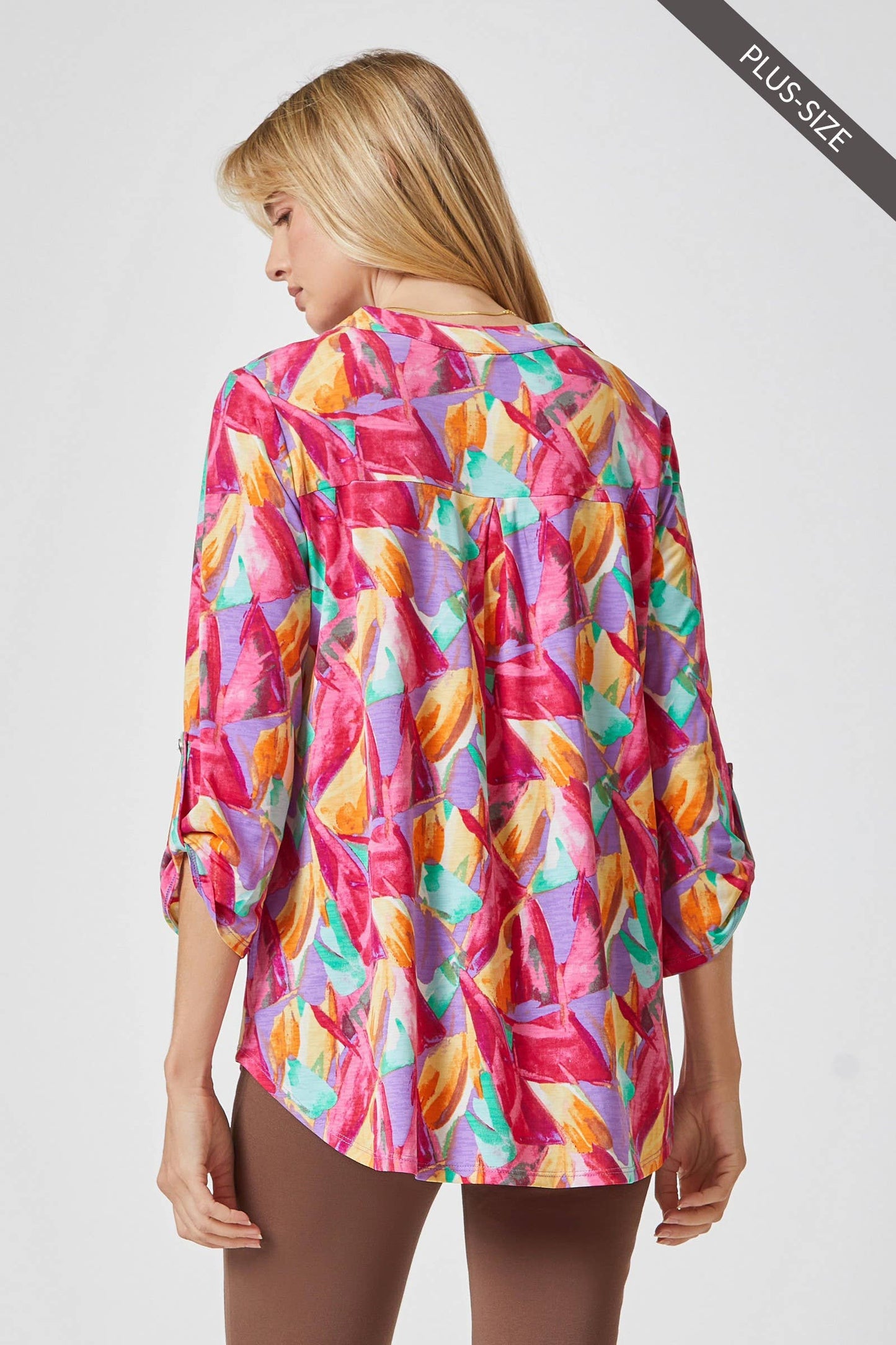 PLUS SIZE 3/4 Sleeve LIZZY MEDALLION Wrinkle Free Blouse