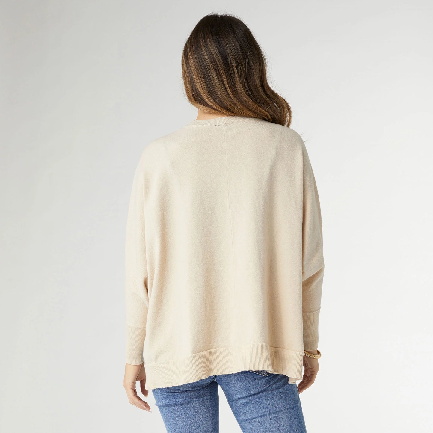 Rila Fine Gauge V-Neck Sweater with Side Slit