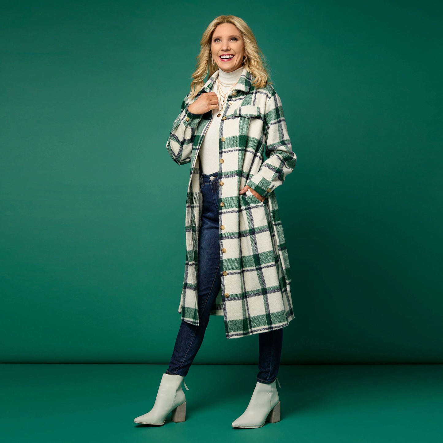 Shelley Plaid Shacket Dress with Belt