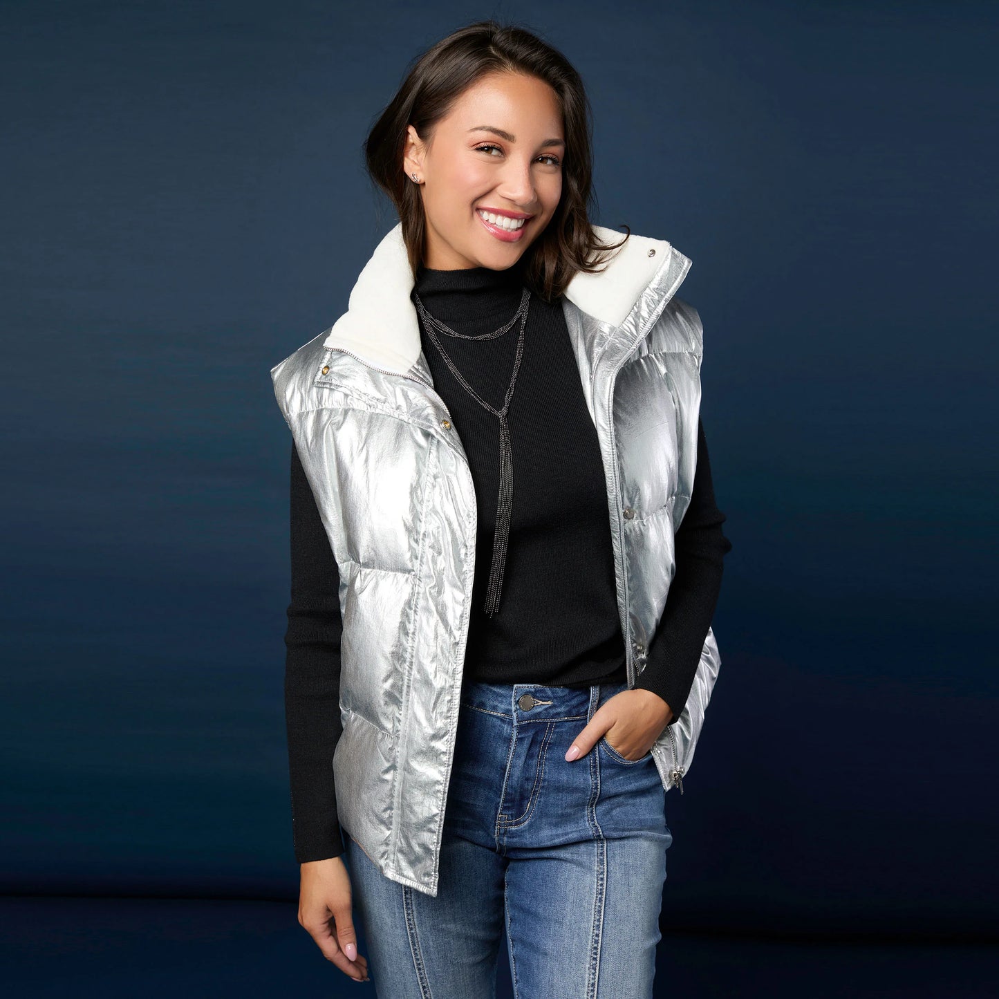 Glinda Metallic Down Vest