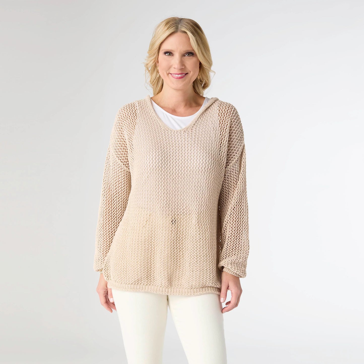 Celandine Open Weave Hooded Sweater