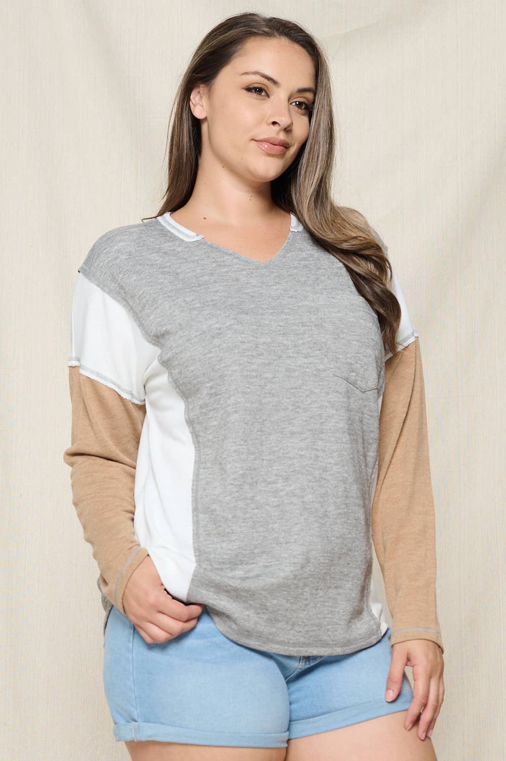 COLORBLOCK KNIT TOP