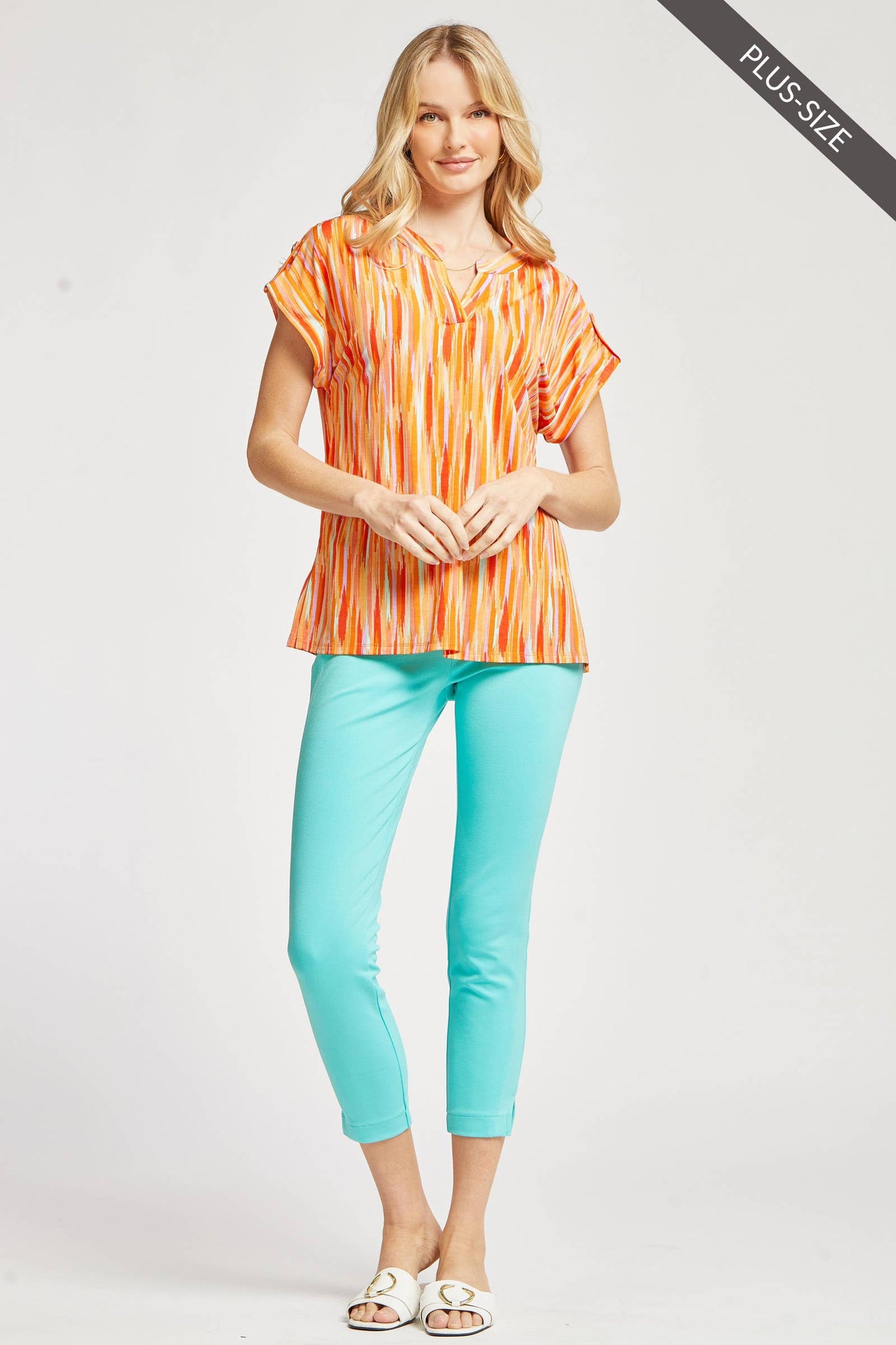 PLUS SIZE Lizzy Dolman Short Sleeve Wrinkle Free