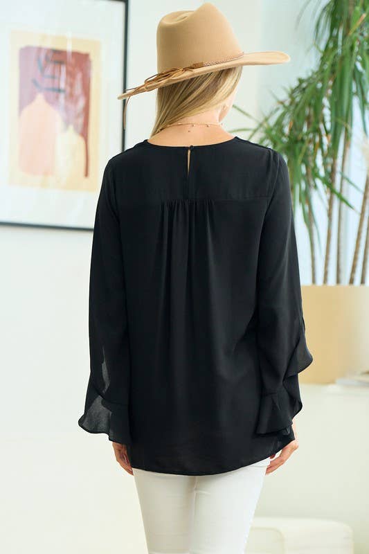 Diagonal High Low Ruffle Top