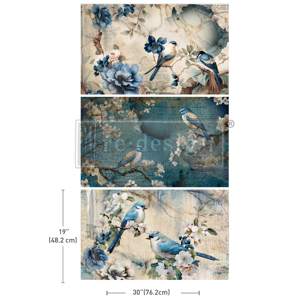 reDesign with Prima Decoupage Decor Tissue Paper PACK - Sapphire Wings