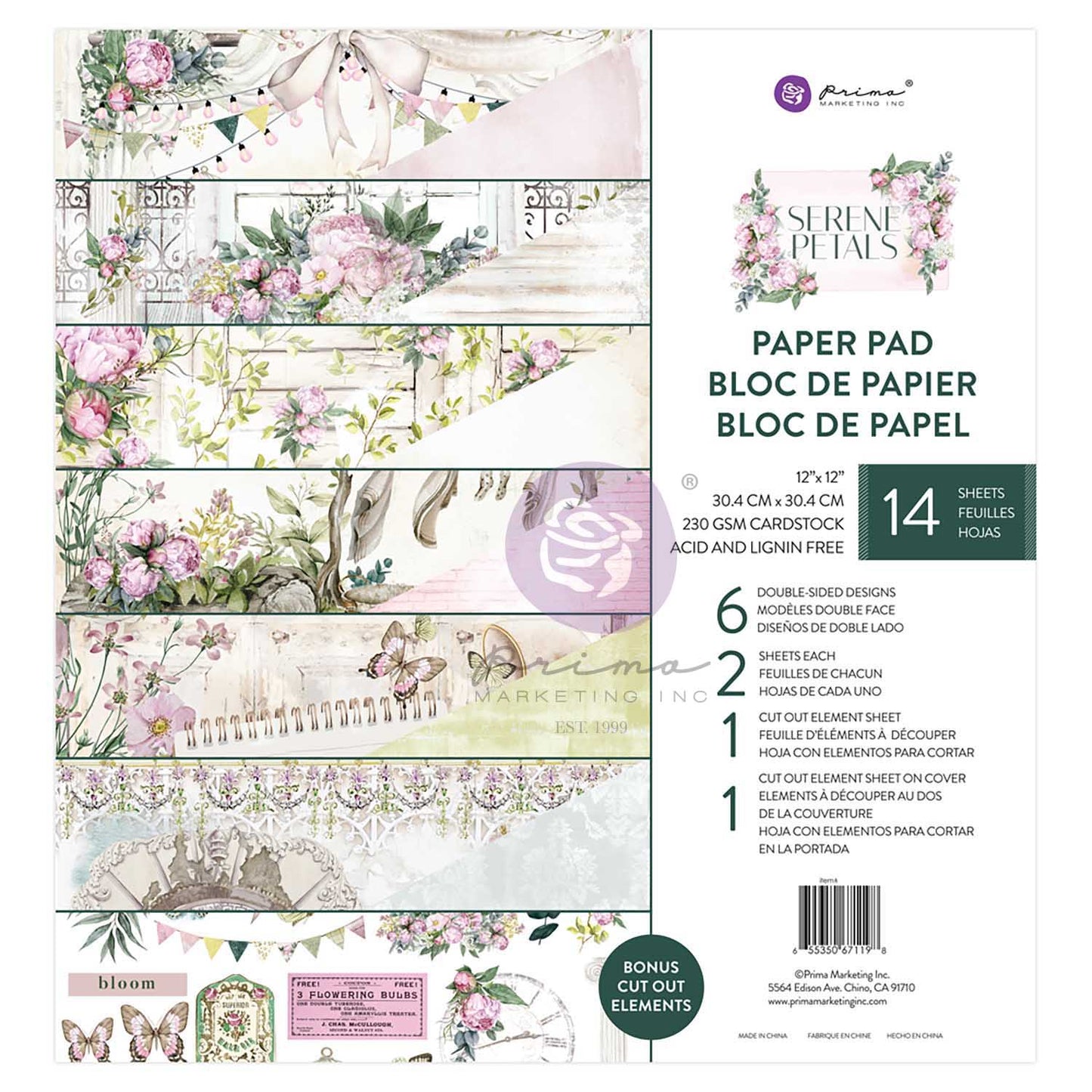 Serene Petals Collection 12x12 Paper Pad