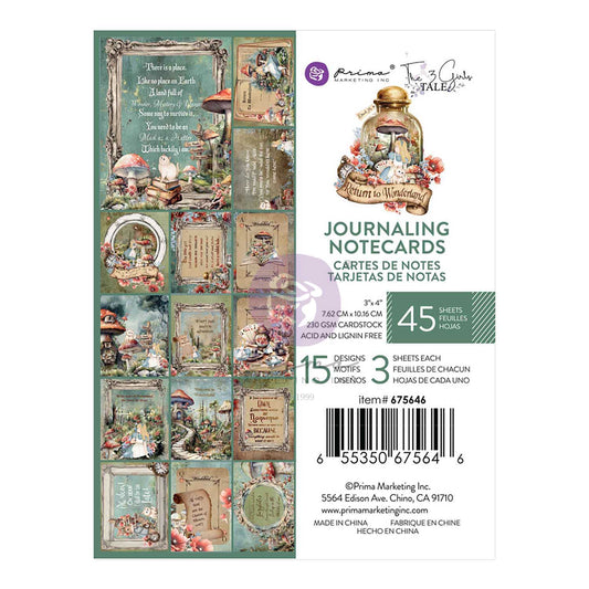 Return To Wonderland Collection 3x4 Journaling Cards