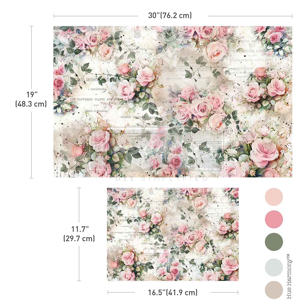 Double Delight Decoupage Fiber Paper Set - Rosy Reverie