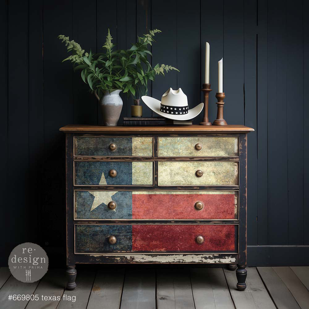 reDesign with Prima A1 Decoupage Fiber - Texas Flag