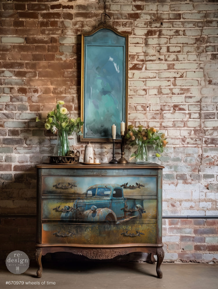 reDesign with Prima Decoupage Decor Tissue Paper PACK - Wheels of Time