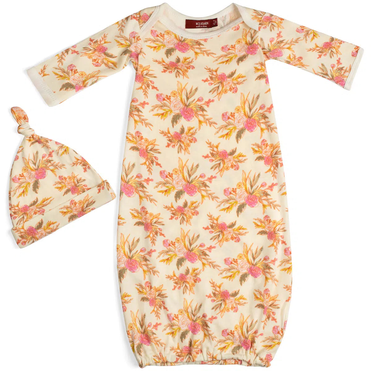 Organic Cotton Newborn Hat and Gown Set