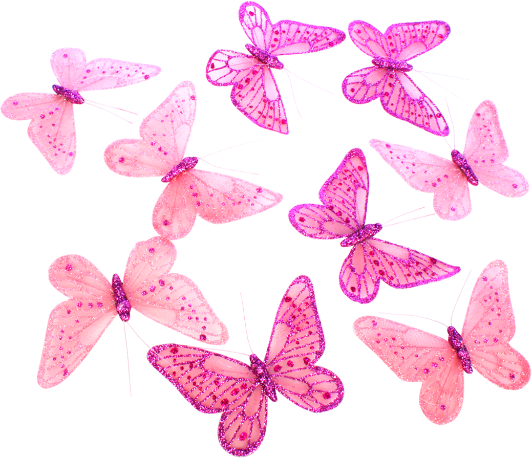 Pink Mesh Butterfly Garland
