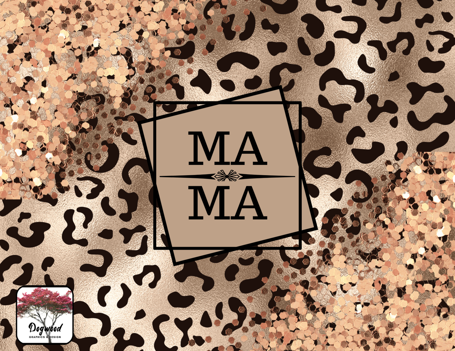 MAMA Leopard, Rose Gold, 20oz Skinny Tumbler