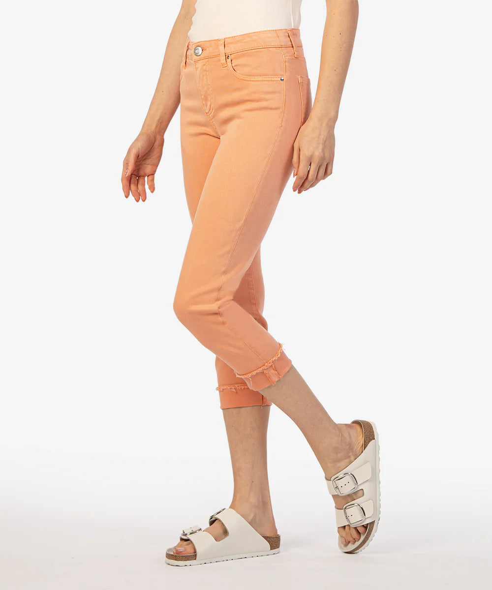 KUT from the Kloth - Amy Crop Mid Rise Straight Leg - Cantaloupe