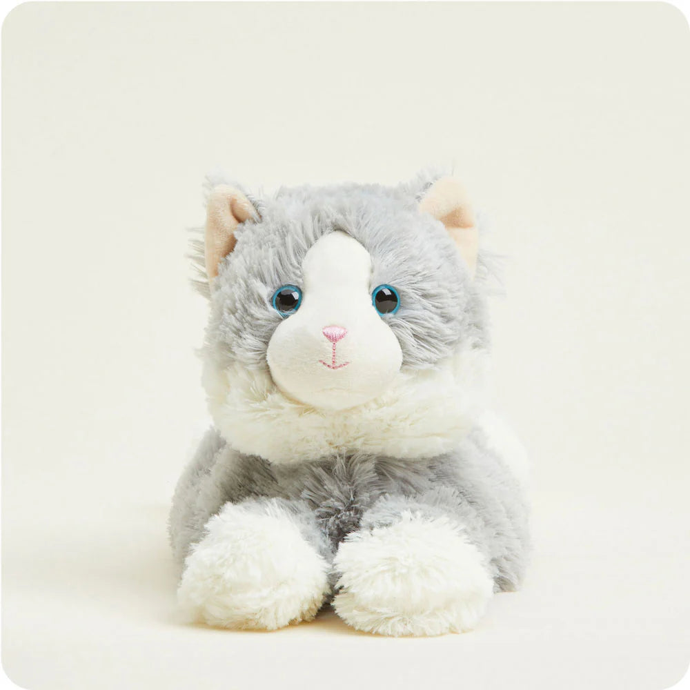 Warmies Stuffed Animals: Gray Laying Down Cat