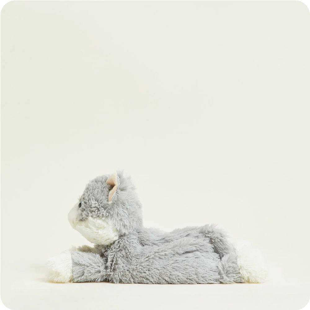 Warmies Stuffed Animals: Gray Laying Down Cat