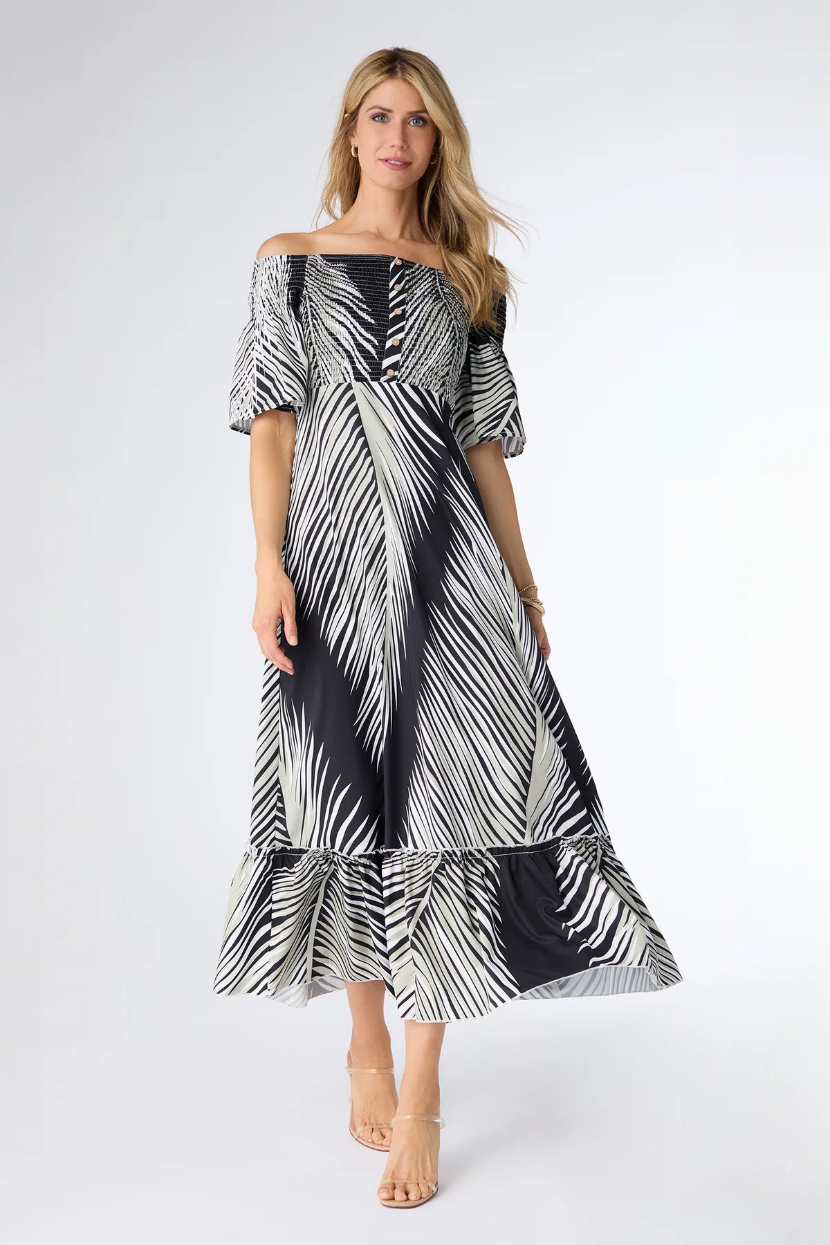 Cyrus Tropical Forest Print Maxi Dress
