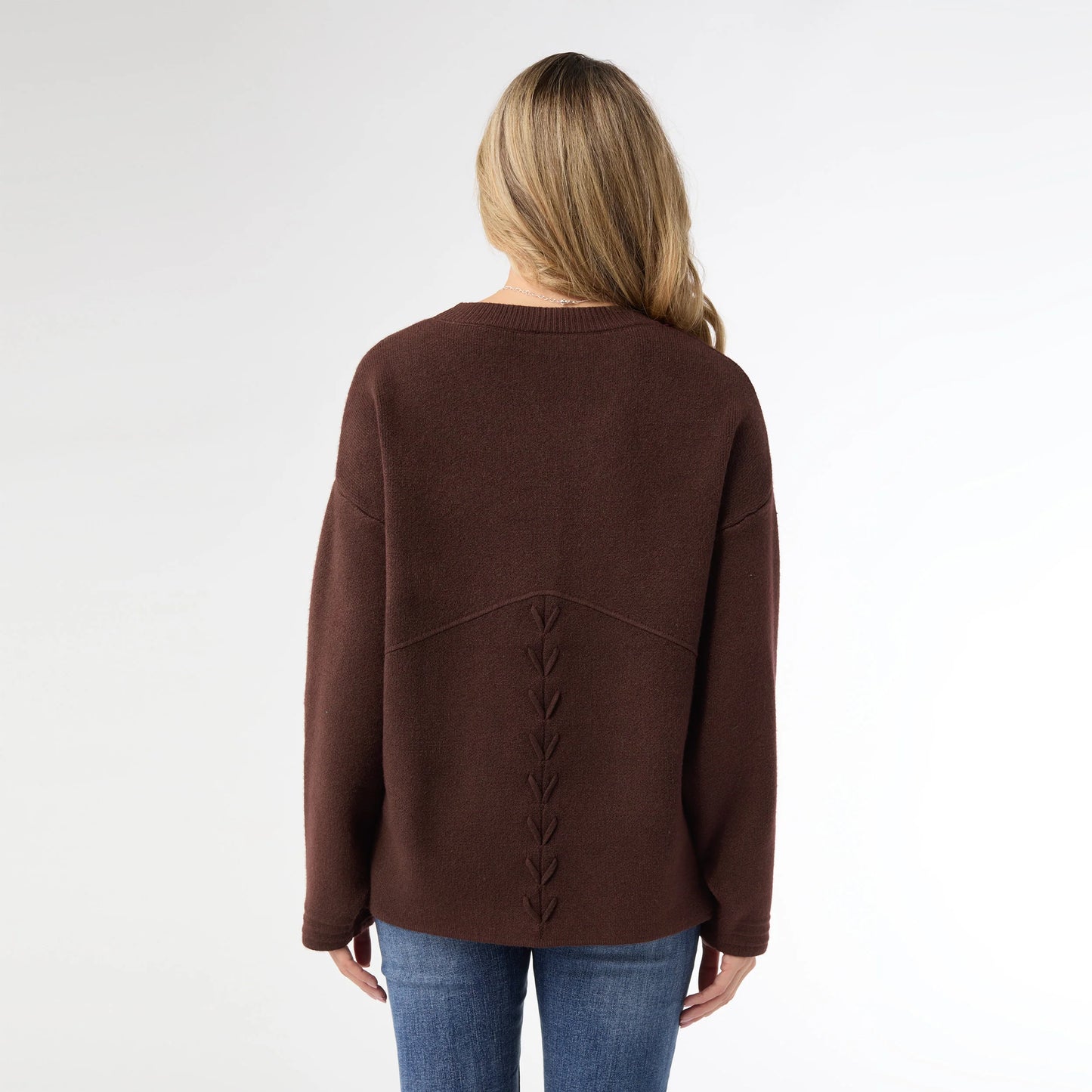 Delphina Lattice Back Sweater