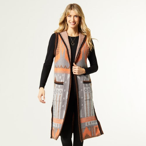 Elia Hooded Long Vest