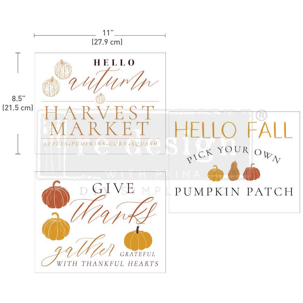 reDesign with Prima Middy Decor Transfer - Fall Festive