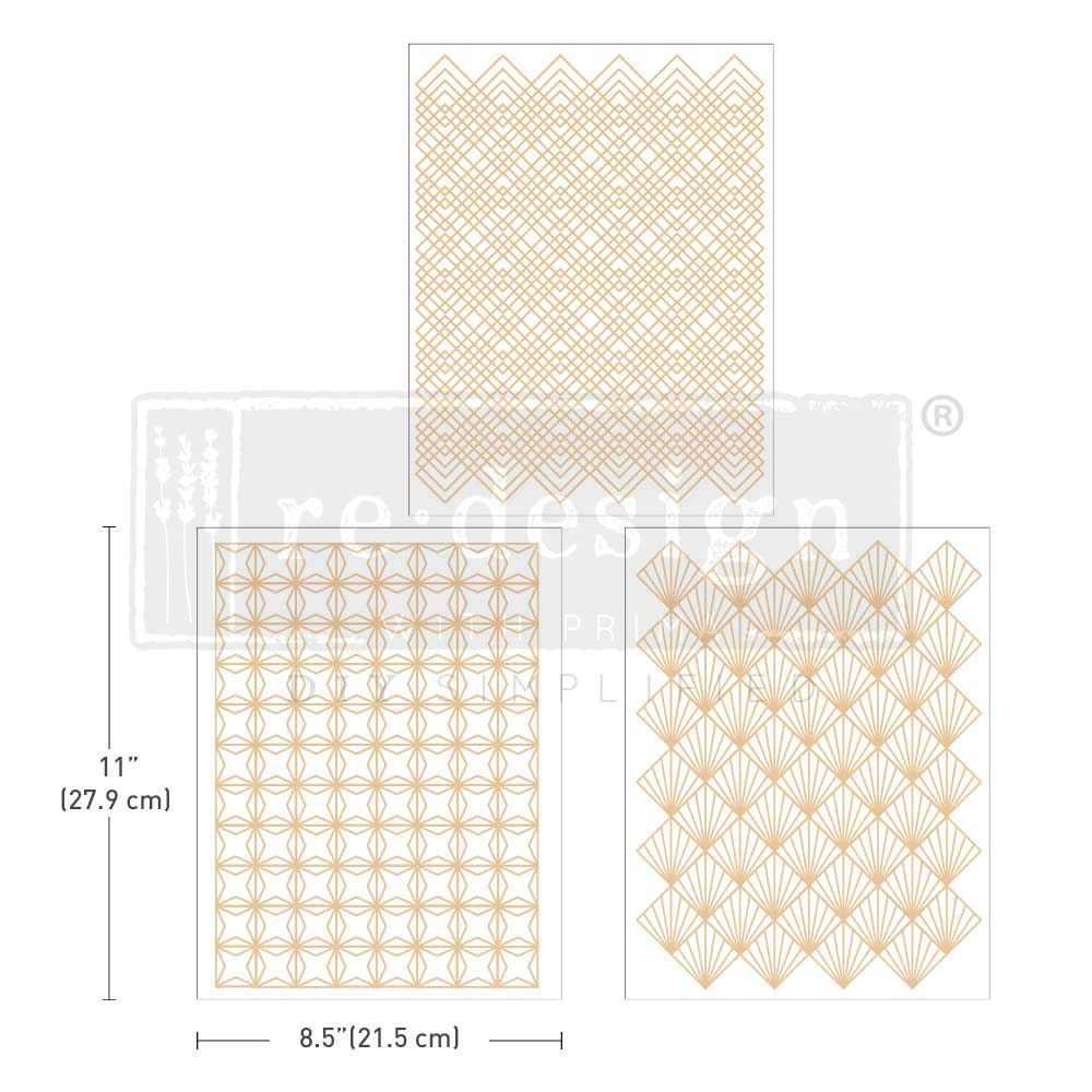 reDesign with Prima Middy Decor Transfer - Golden Art Deco