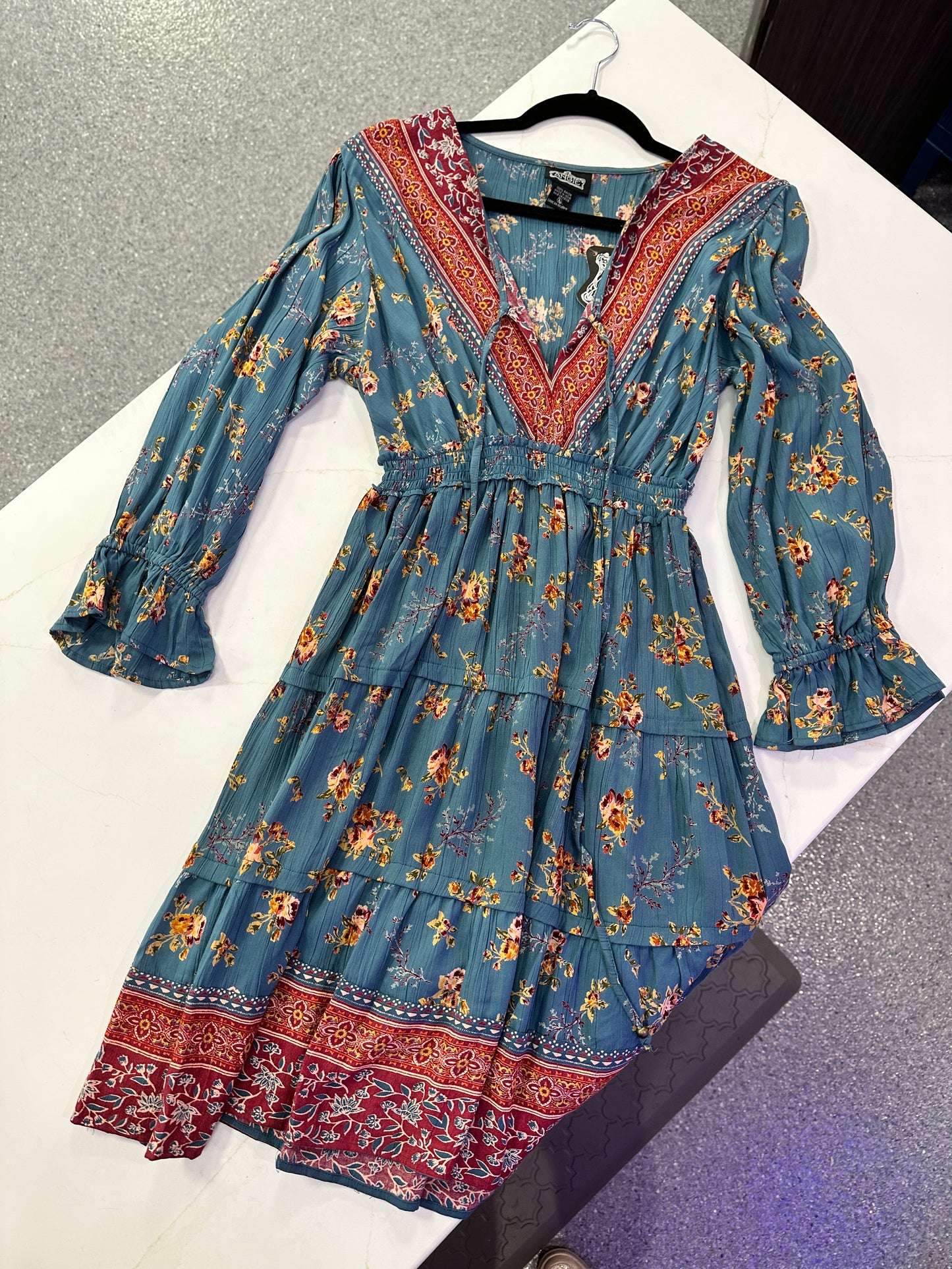 Long Sleeve Dress - Vintage Blue