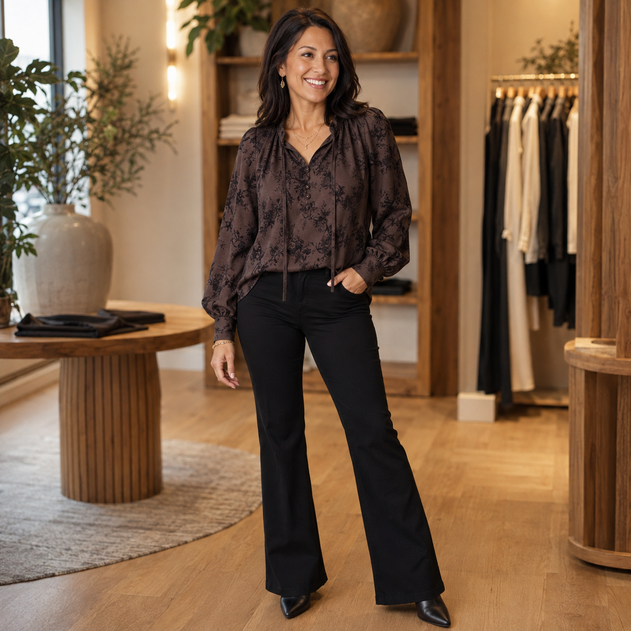 Raelynn Flocked Floral Top