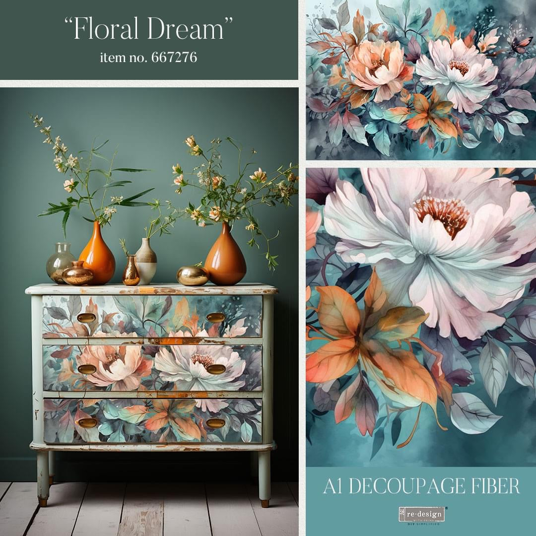 reDesign with Prima A1 Decoupage Papers - Floral Dream