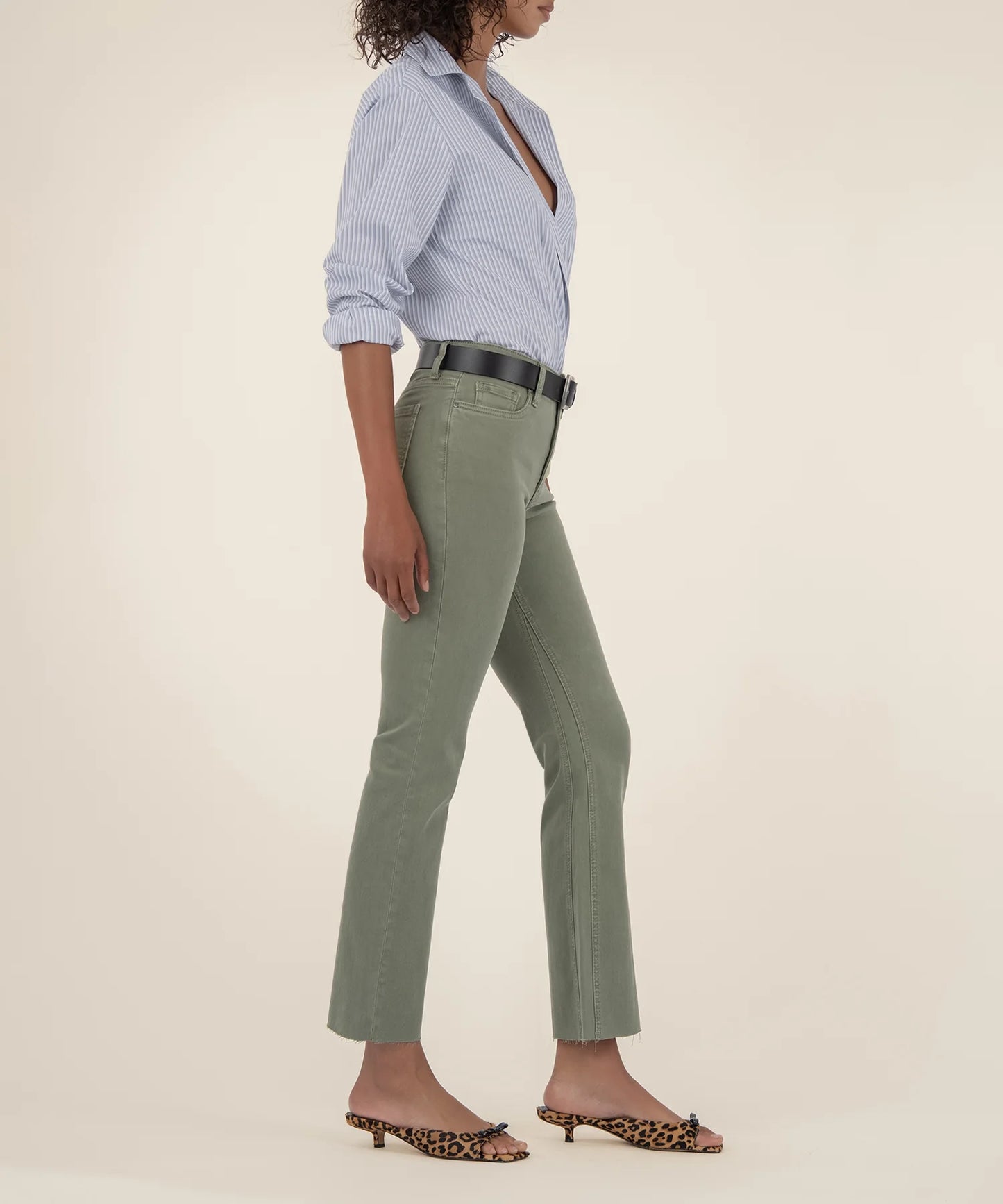 KUT from the Kloth - Kelsey High Rise Ankle Flare - Sage