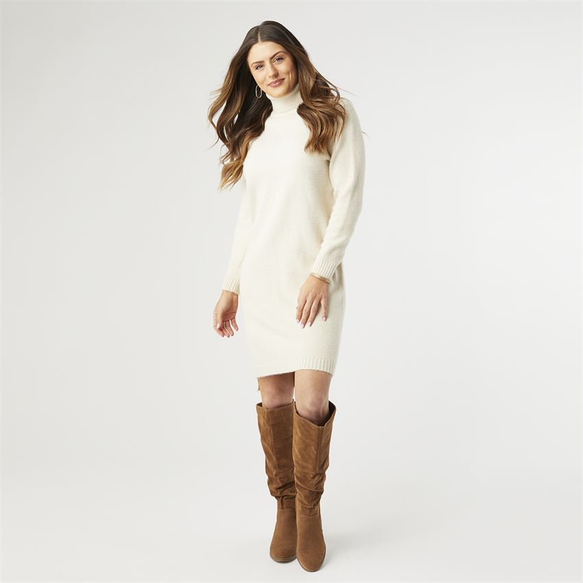 mock turtleneck dress long sleeve Ruched Long-Sleeve Turtleneck Dress in Vince Products Women