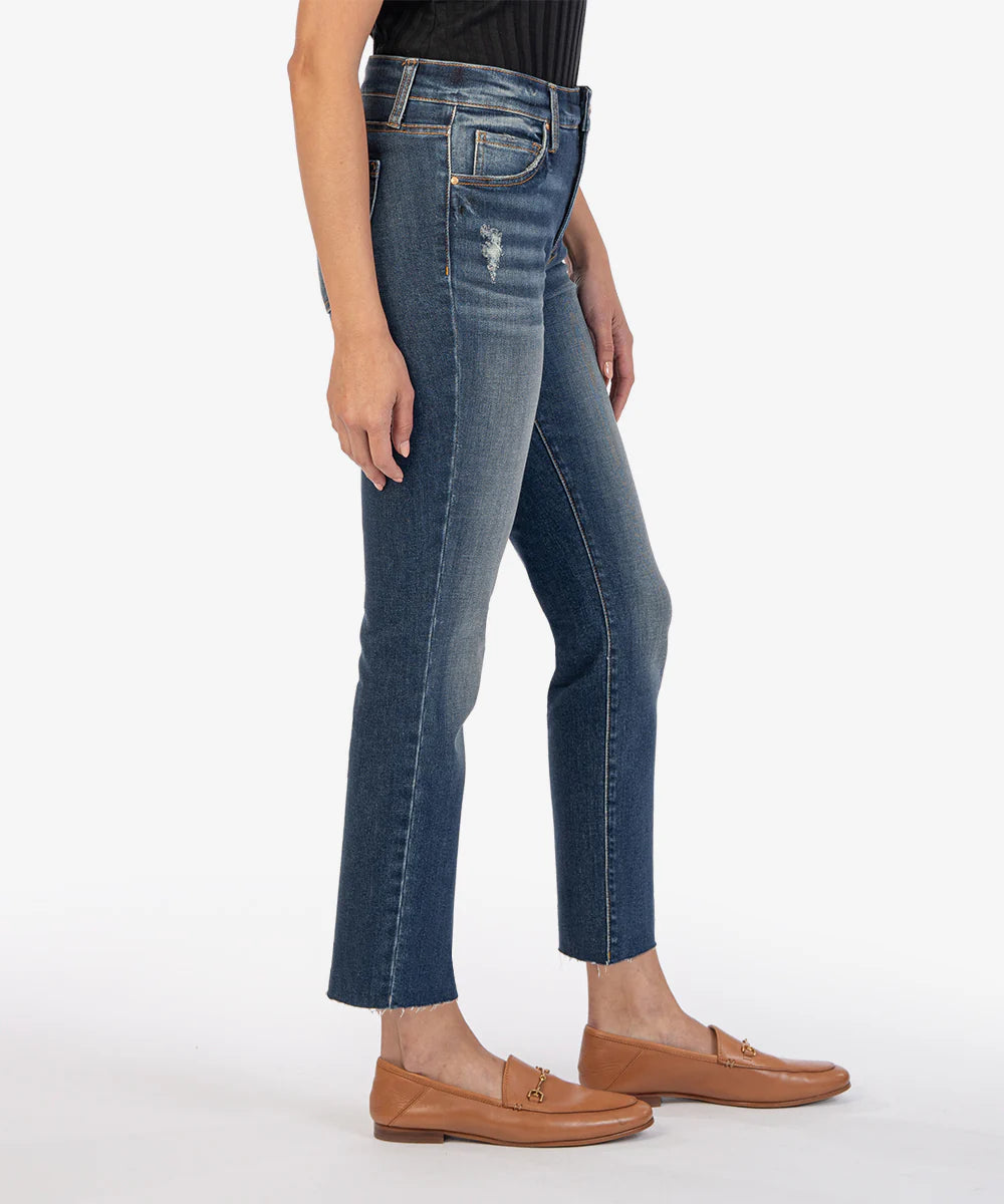 KUT from the Kloth - Reese High Rise Straight Leg Raw Hem