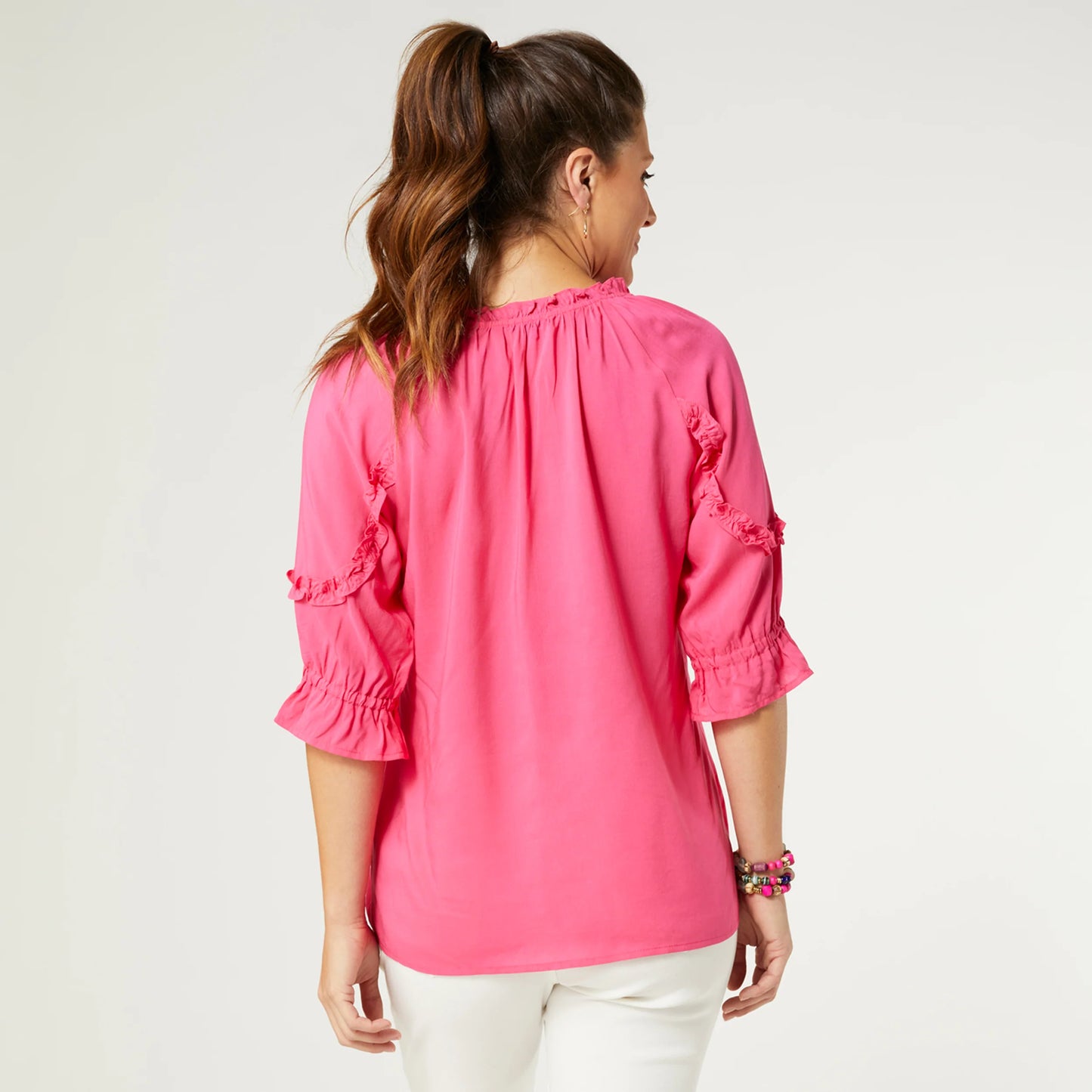 Alice V-Neck Ruffle Sleeve Top