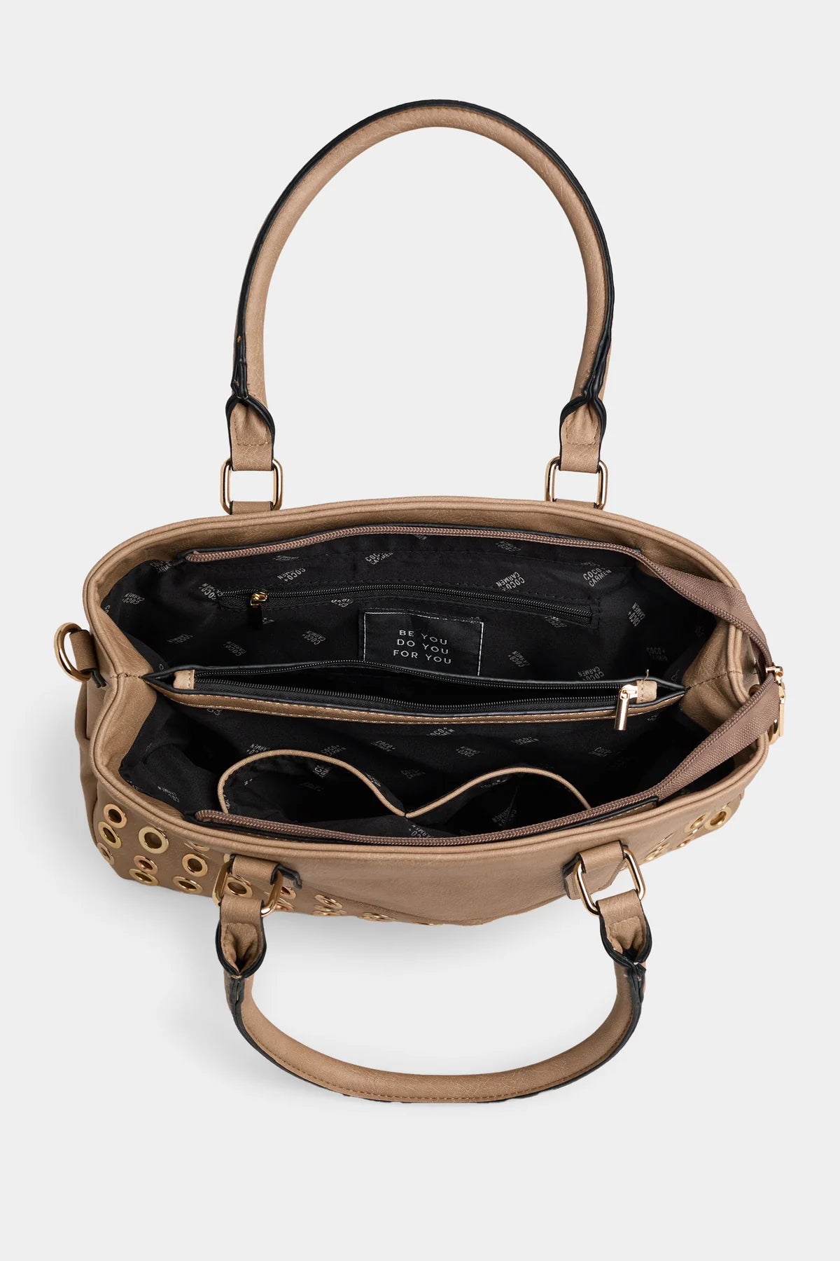 Amiable Double Compartment Grommet Tote