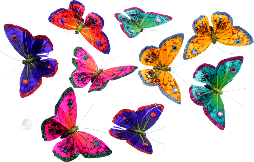 Multicolor Glitter and Jewel Butterfly Garland