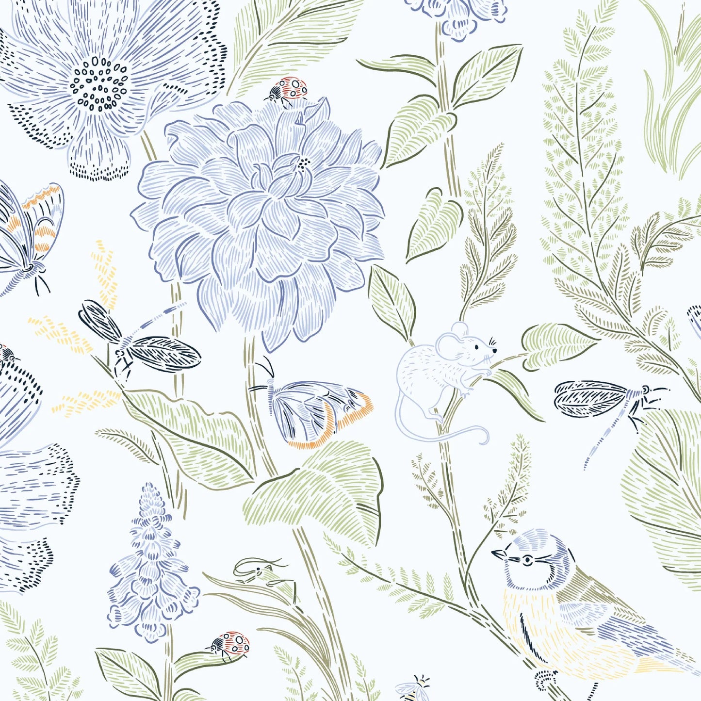 Organic Cotton Magnetic Footie - Blue Blossom