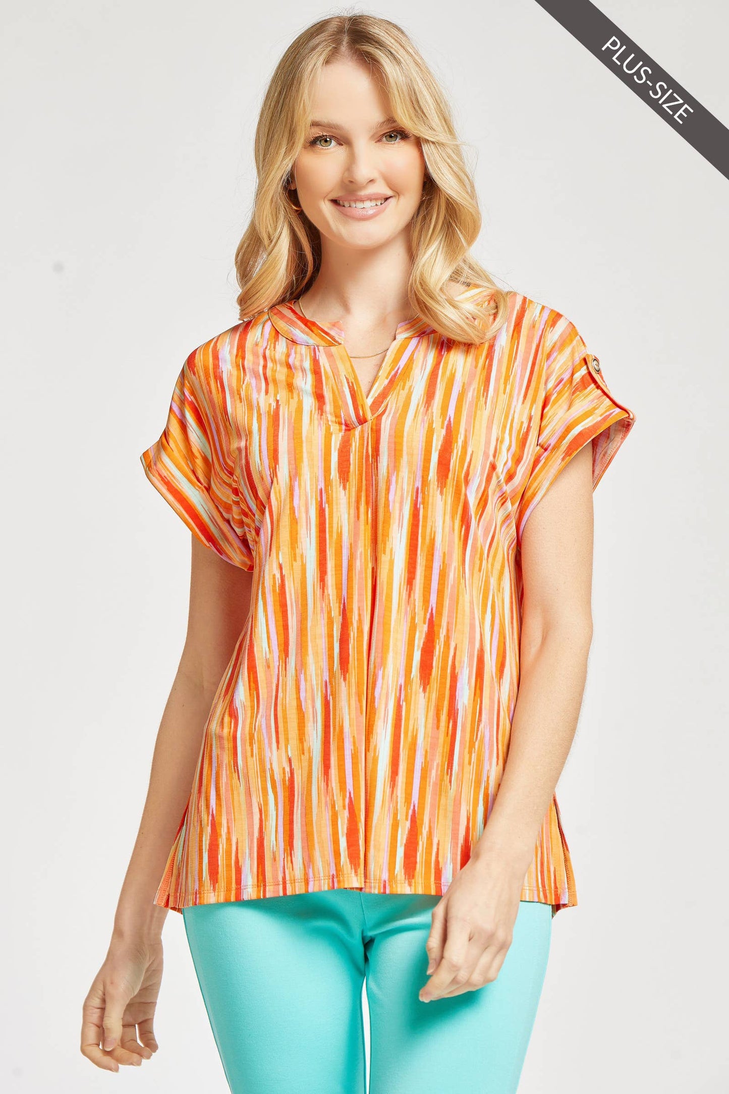 PLUS SIZE Lizzy Dolman Short Sleeve Wrinkle Free