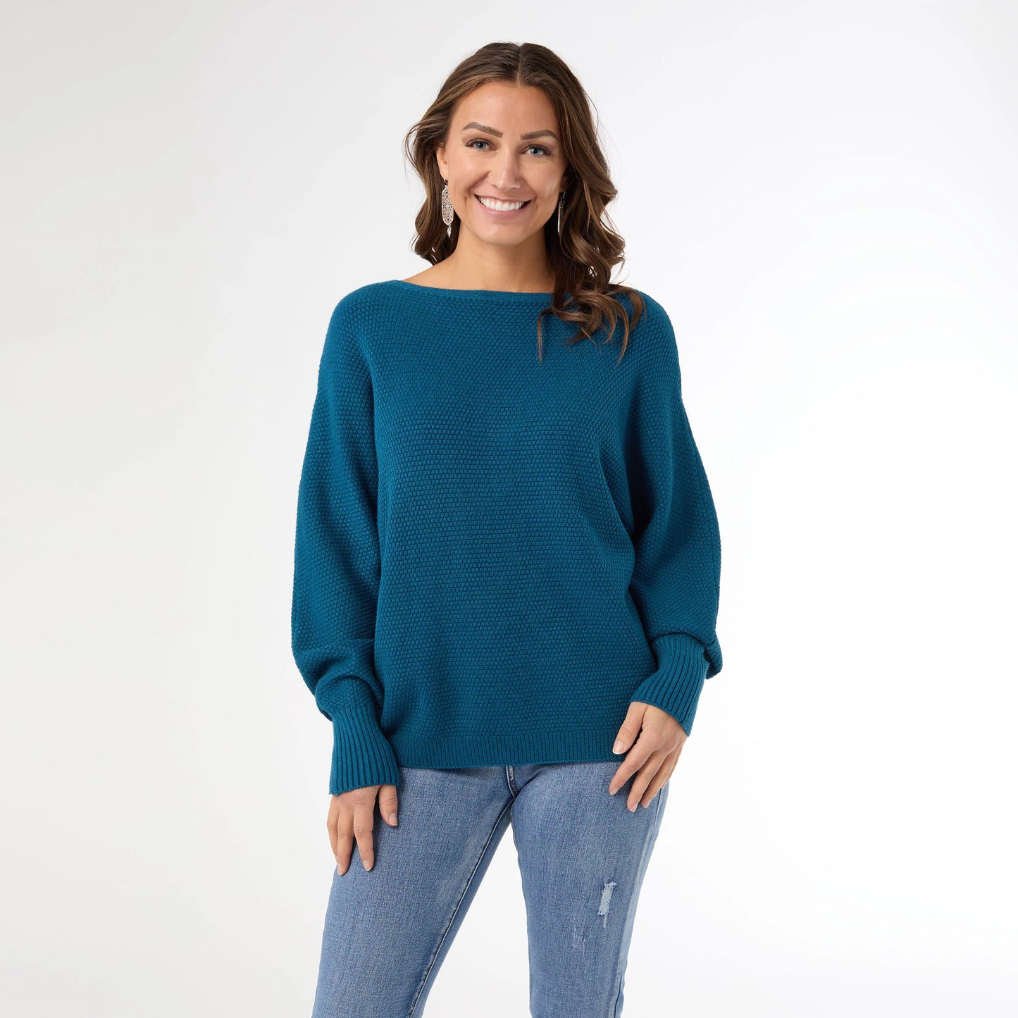 Relaxed Ciana Pullover Sweater with Lattice Back