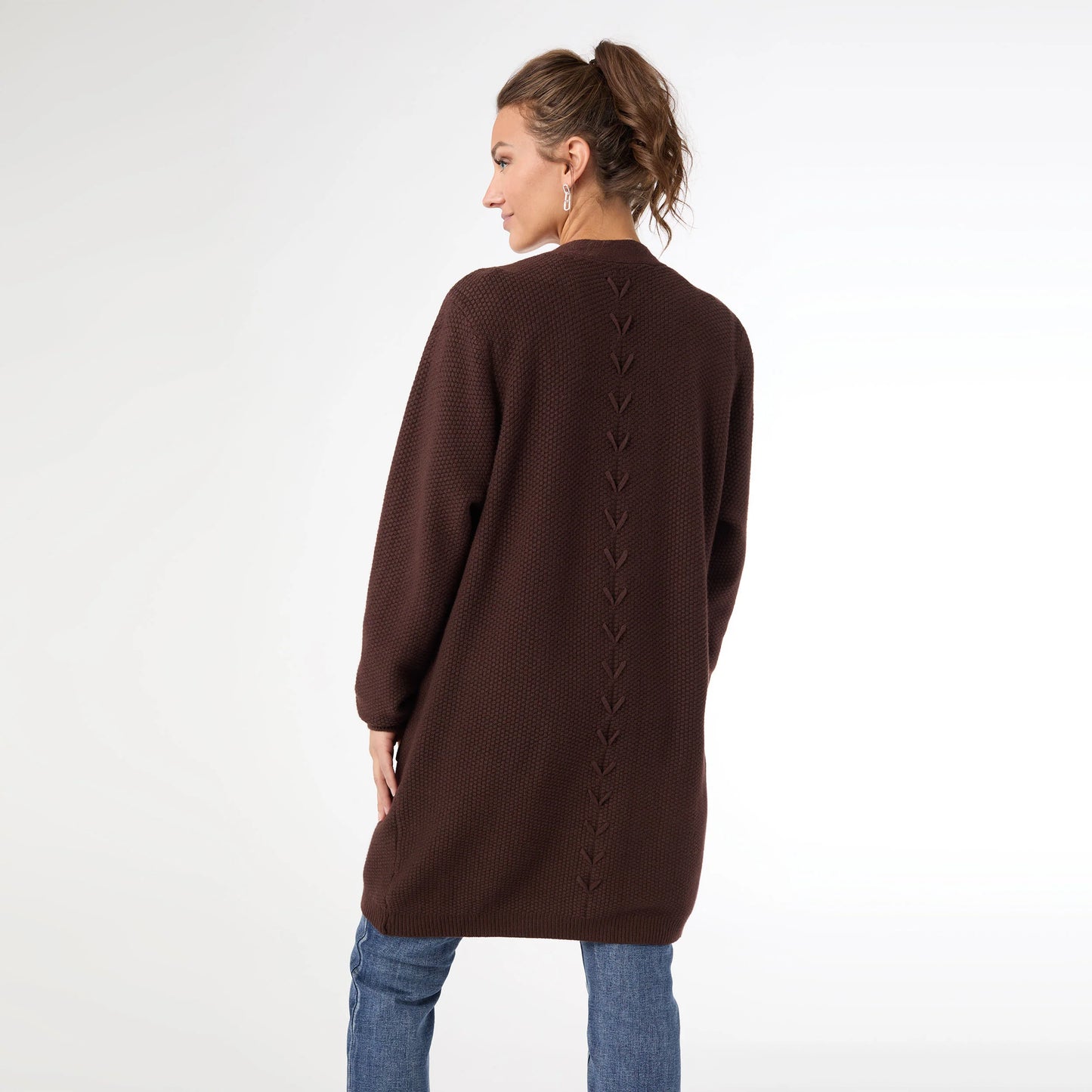 Ciana Lattice Back Cardigan with Pockets