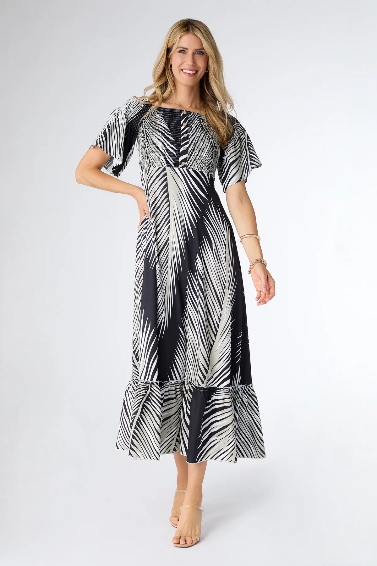 Cyrus Tropical Forest Print Maxi Dress