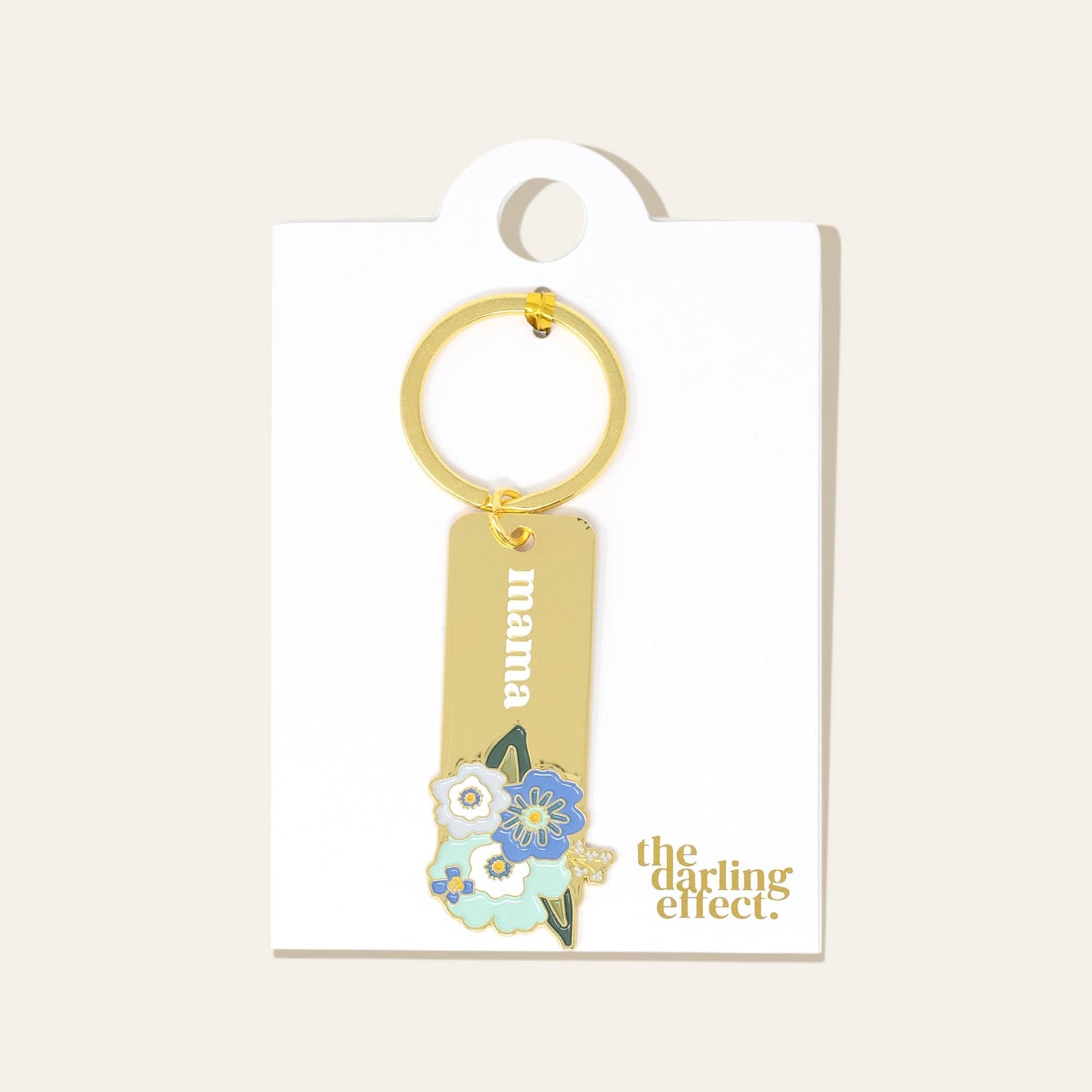 Enamel Floral Keychain - Mama