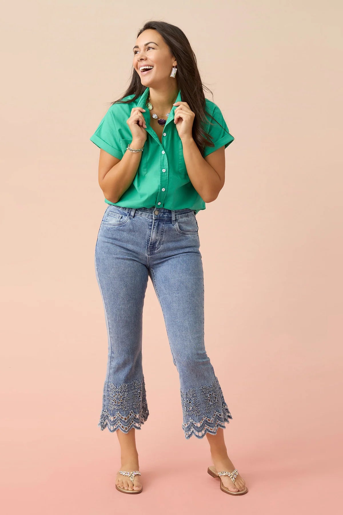 Delaney Button Down Top