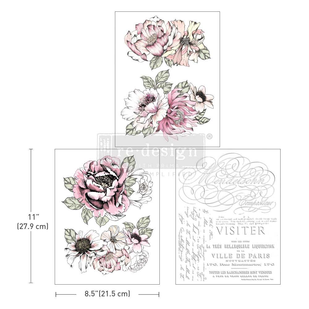reDesign with Prima Middy Decor Transfer - Desert Rose