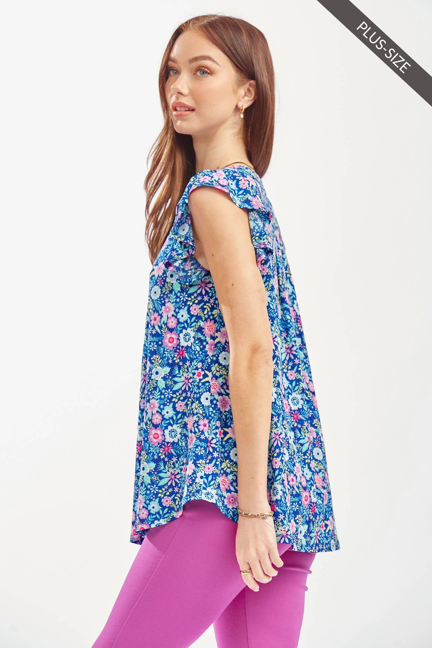 PLUS SIZE Lizzy Flutter Sleeve In Premium Prints