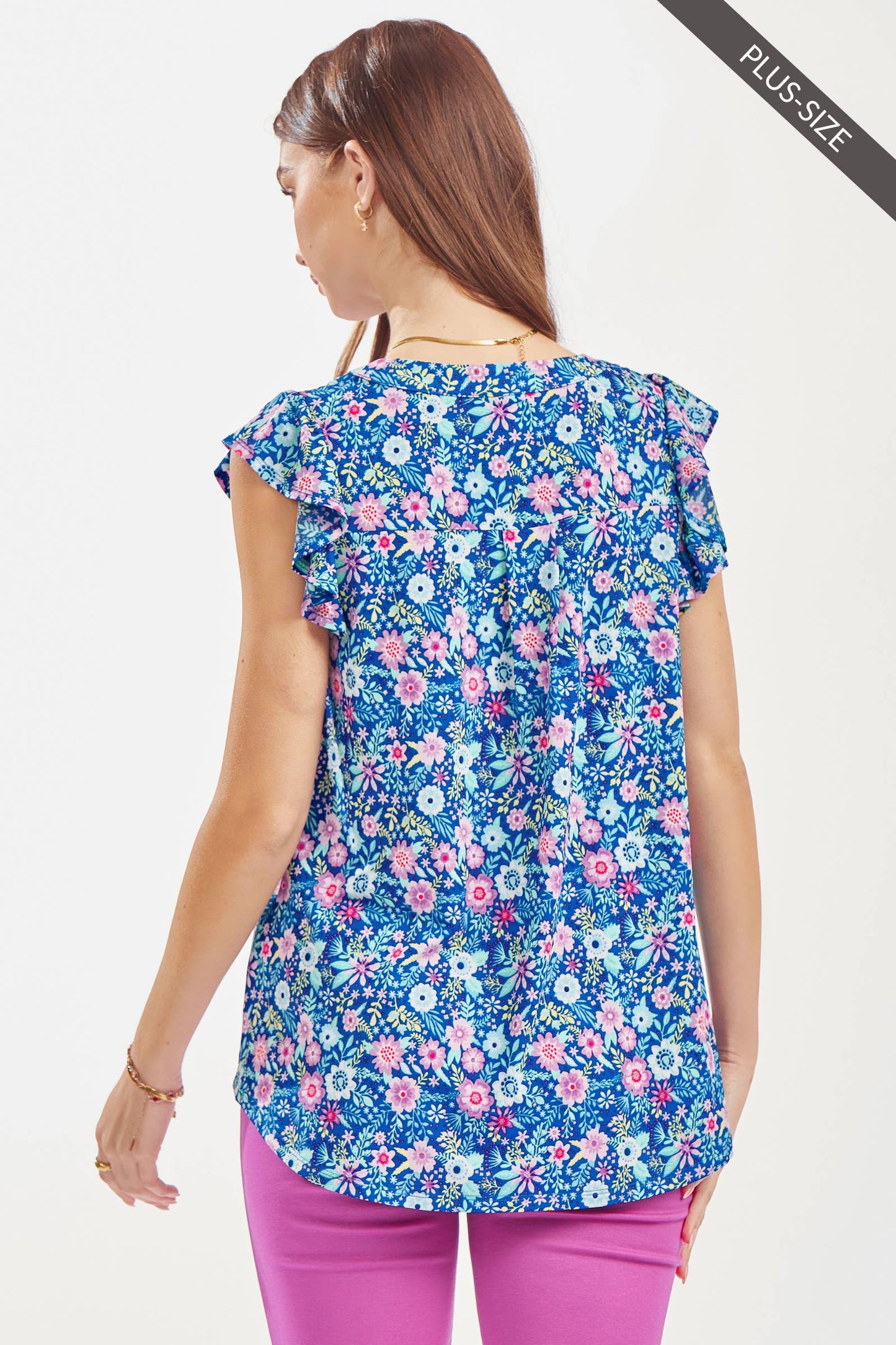 PLUS SIZE Lizzy Flutter Sleeve In Premium Prints