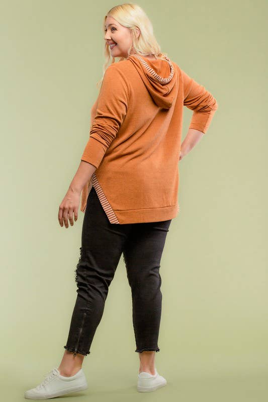 Stripe Band Contrast Pull Over