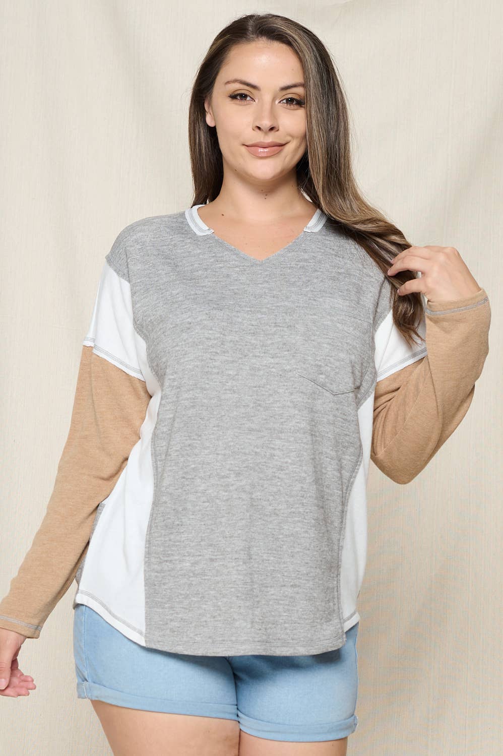 COLORBLOCK KNIT TOP