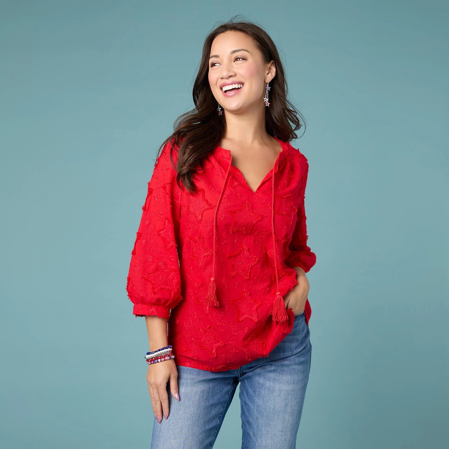 Hattie Star V-Neck Top